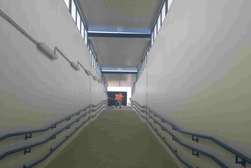  Referencie / ŽSR, Modernizácia železničnej trate Nové Mesto nad Váhom - Púchov, žkm 100,500 - 159,100 pre traťovú rýchlosť do 160 km/hod. - III. etapa, UČS 32 - 38.06 Tr. úsek Trenčín - Tr. Teplá, komunikácia podchodu pre chodcov v nžkm 127,168  - foto